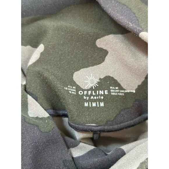 Offline By Aerie Real Me 7/8 Hi Rise Leggings Camo Print Stretch Ankle Sz‎ M - Picture 4 of 9